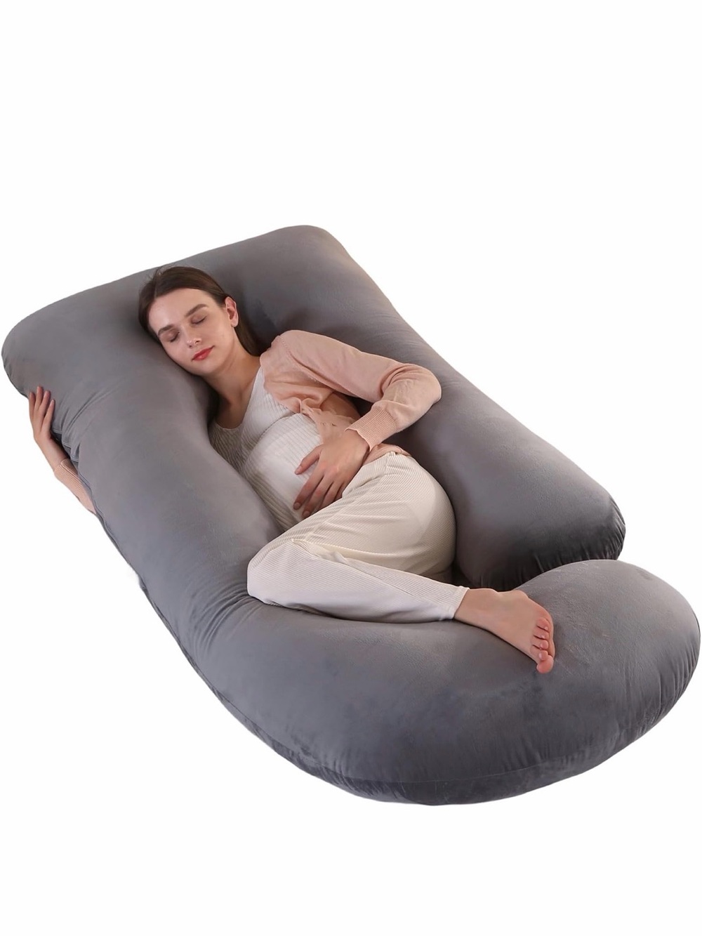 Full Body Gray Pregnancy & Maternity Support Pillow